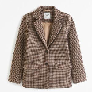 Abercrombie Heavy-weight, wool-blend blazer coat - Sold Out Brown Plaid - US XL